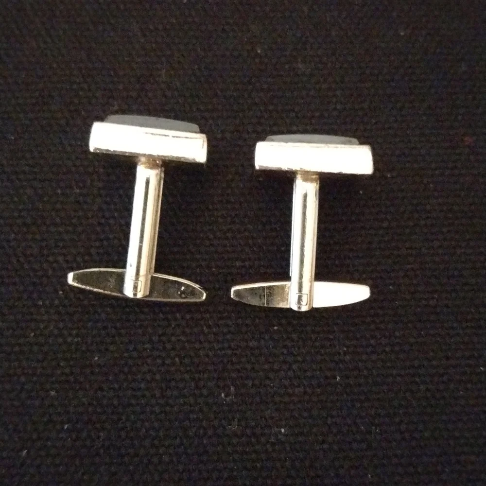 Vintage 1960's Pioneer Silver Tone Metal W/  Roman Soldier Intaglios Cuff Links